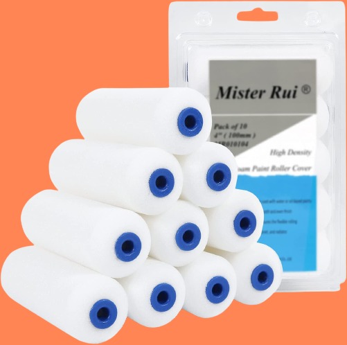 Mister Rui Foam Paint Roller 4 Inch Small Paint Roller (Pack Of 10)