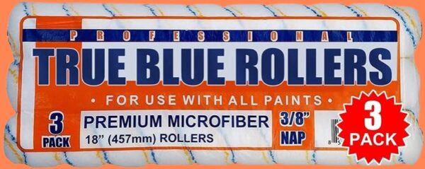 True Blue 18 Inch Professional Paint Roller Covers Pack 3