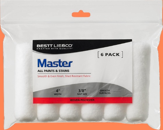 Bestt Liebco White Woven Mini Rollers 4 Inch 6 Pack