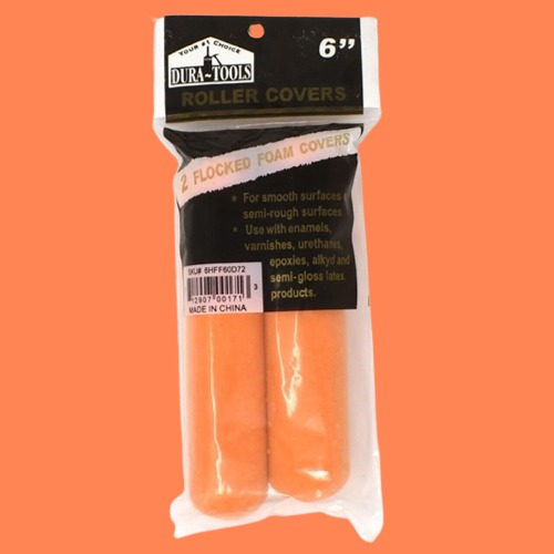 6 Inch Mini Paint Roller Covers Orange Pack 2