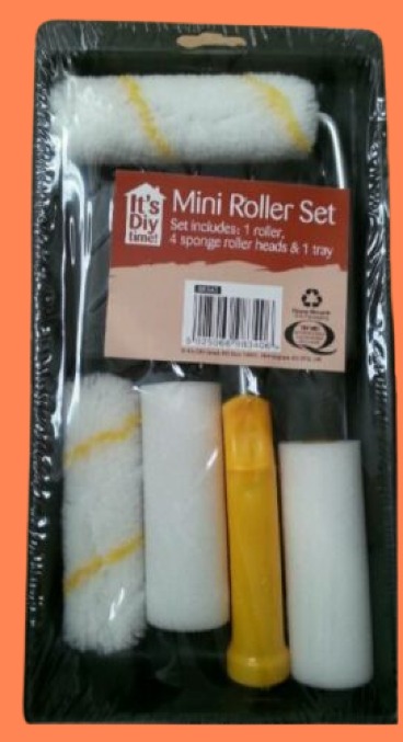 6pc Roller 4 Mini Foam Emulsion Set Tray