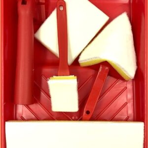 Sponge Paint Brush Foam Pads Handle Tray Set 7pcs