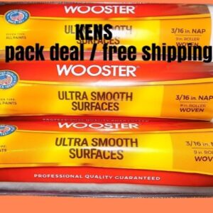 Wooster Paint Roller Cover 9 Inch Woven Ultra Smooth Rollers 3 Pack