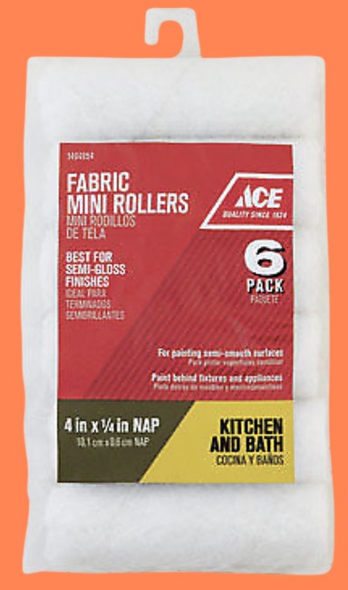 Ace 4 Inch Fabric Mini Paint Roller Cover 6 Pack