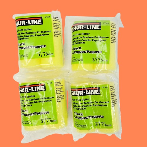Shur Line 3 Inch Foam Trim Paint Roller 8 Pack