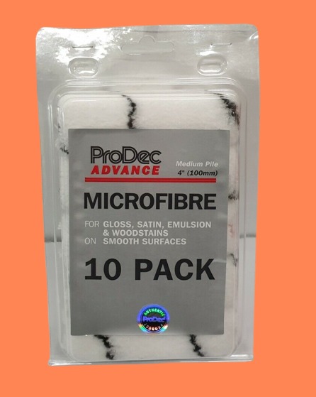 Prodec 4 Inch Microfibre Mini Radiator Roller Sleeves 10pk