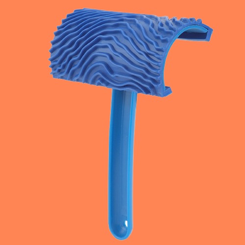 Blue Rubber Wood Grain Paint Roller With Handle