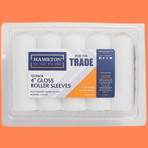 10x Hamilton For The Trade Mini Foam Gloss Roller Sleeves Refill 4 Inch 100mm