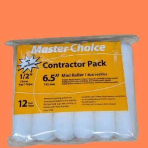 Master Choice 6.5 Woven 12” Nap Mini Paint Rollers 12 Pc