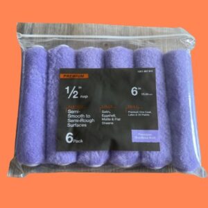 Premium 6 Inch 12 Nap Paint Roller Sleeves 6 Pack